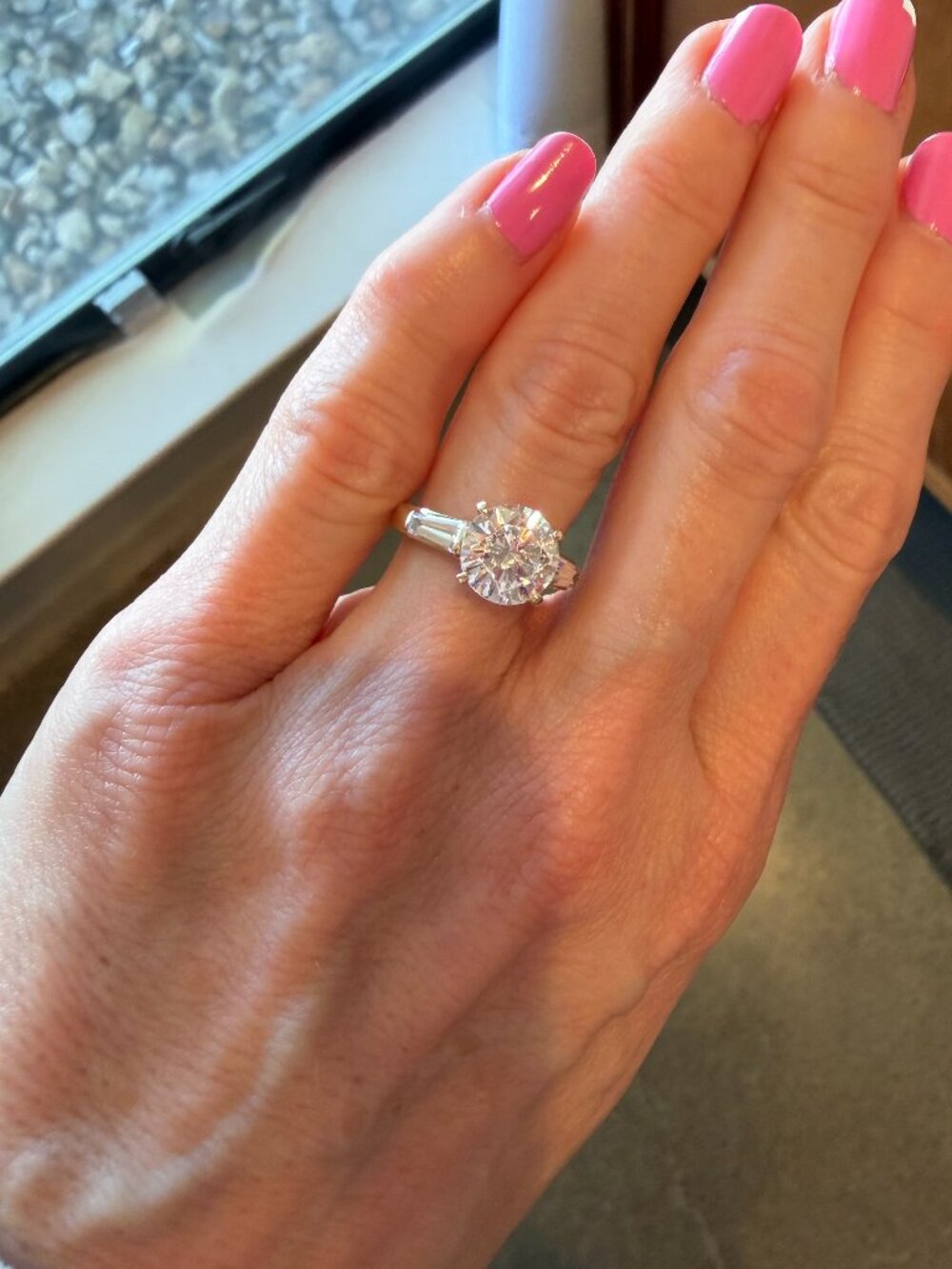 Solid 14K Yellow Gold & CZ Engagement 1940's or 50's Style Ring - Size 5